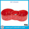 Butterfly Shape Pet Bowl impreso con 2 rejillas de separación